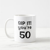 おかしな五十路お誕生日おめでとう 50 コーヒーマグカップ (左)