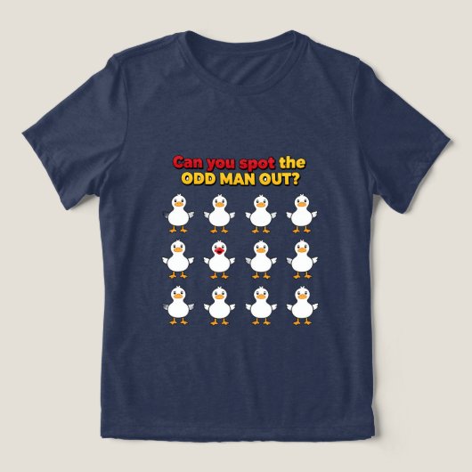 おかしな人を探し出せるかな 面白い トライブレンドTシャツ (デザイン正面)