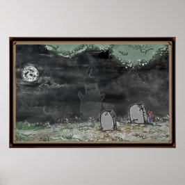おかしな幽霊の写真 横向きフレーム入りポスター ポスター