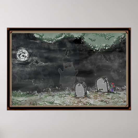 おかしな幽霊の写真 横向きフレーム入りポスター ポスター (正面)