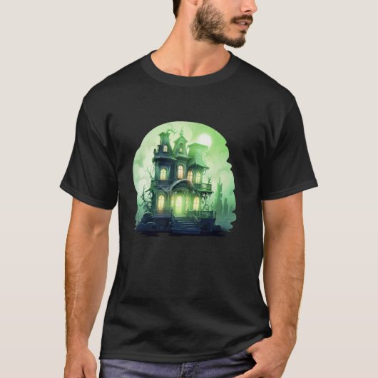 おかしな幽霊の館のカートゥーン かわいい怖い Tシャツ (正面)
