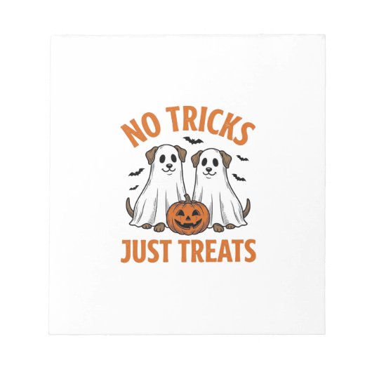 おかしな幽霊犬のハロウィン お菓子をあげるよ ノートパッド (正面)