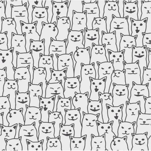 おかしな白黒の猫のモダンパターン シール (正面)