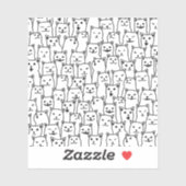 おかしな白黒の猫のモダンパターン シール (シート)