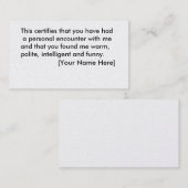 おかしな行動カード 名刺 (正面/裏面)