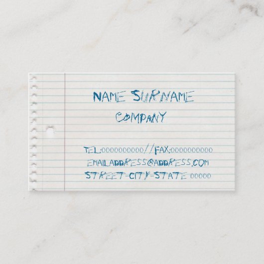 おかしな行動カード 名刺 (正面)