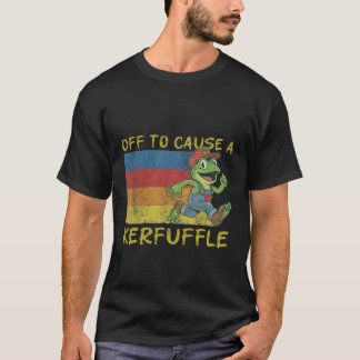 おかしな騒ぎをおこすカエルのレトロなデザイン Tシャツ