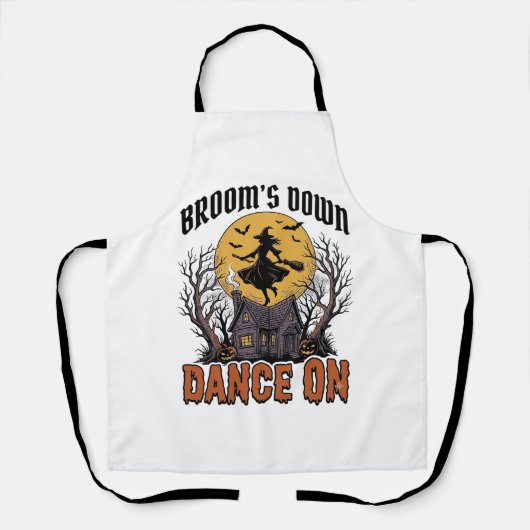 おかしな魔女のダンサービンテージハロウィン彫刻Tシャツ エプロン (正面)