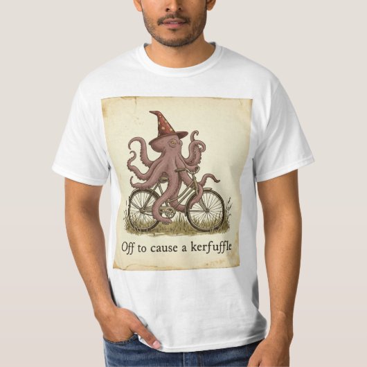 おかしな魔法使いタコ自転車乗りTシャツ Tシャツ (正面)