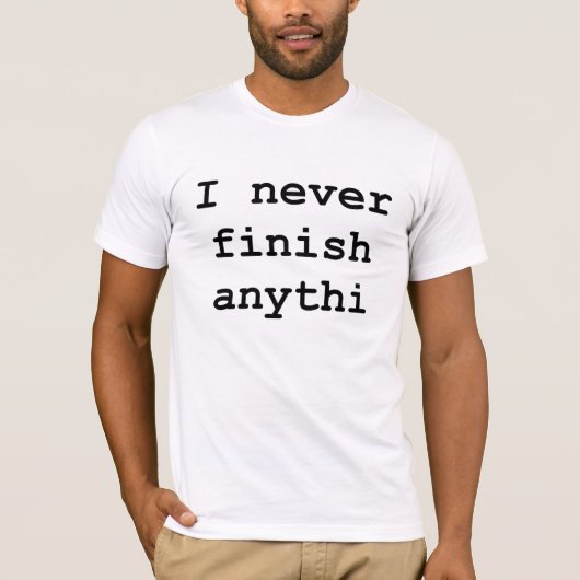 おかしなTシャツ ユーモア 終わらない Tシャツ (正面)