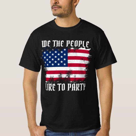 おかしなUSAフラグ 7月4日 Tシャツ (正面)