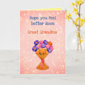 おかわいらしばあちゃん素晴らし挨拶 カード (黄色い花)