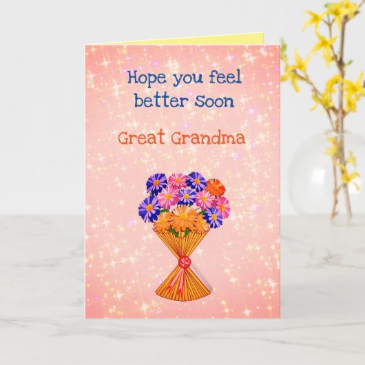 おかわいらしばあちゃん素晴らし挨拶 カード (黄色い花)