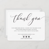 おかわいらし世話になエレガントる白黒 サンキューカード (正面/裏面)