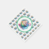 おかわいらし湯の色のクリスマスカップ スタンダードカクテルナプキン (角)