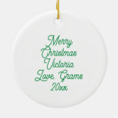 おかわいらし湯の色のクリスマスカップ セラミックオーナメント (裏面)