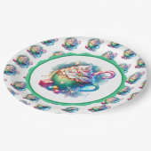 おかわいらし湯の色のクリスマスカップ ペーパープレート (アングル)