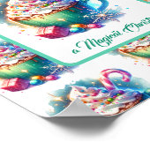 おかわいらし湯の色のクリスマスカップ ポスター (角)