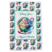 おかわいらし湯の色のクリスマスカップ ミディアムペーパーバッグ (正面)