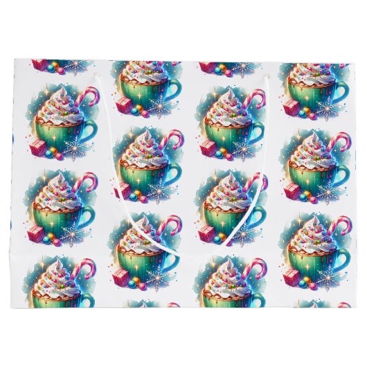 おかわいらし湯の色のクリスマスカップ ラージペーパーバッグ (裏面)