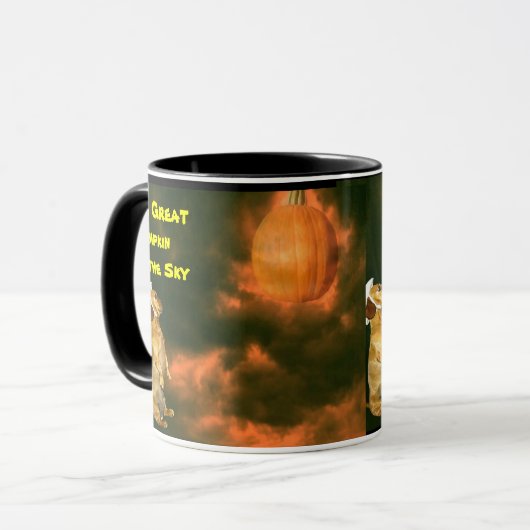 おかわいらし菓子をたくさん食べに座る マグカップ (正面左)