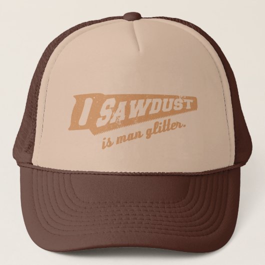 おがくずは人のグリッターの木工業のユーモアです キャップ (正面)