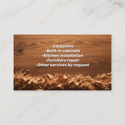 おがくず大工の木工建築 名刺 (裏面)