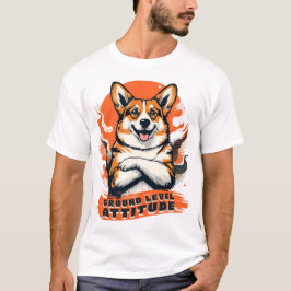 おこもり犬の自信 - 面白いコーギーのデザイン Tシャツ