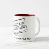 おこりっぽい15のozのコーヒー・マグ ツートーンマグカップ (正面右)