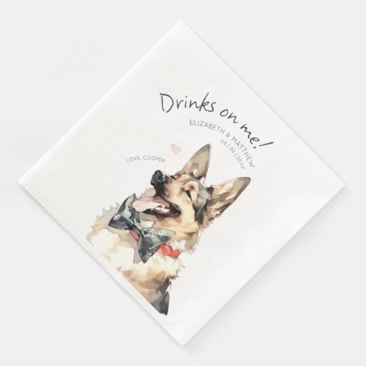 おごりだよ ドイツ牧羊犬 水彩画 ワンフン ドッグ (コーナー)