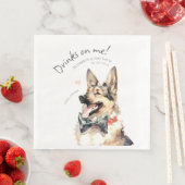 おごりだよ ドイツ牧羊犬 水彩画 ワンフン ドッグ (インサイチュ)