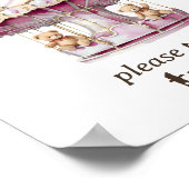 おごりテディベアーツインガールベビーシャワーを浴びる ポスター (角)