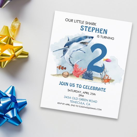 おさかなのサメの誕生日年齢の水彩画の予算