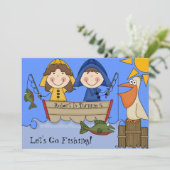 おさかな釣り カスタム誕生日招待状 招待状 (スタンド正面)