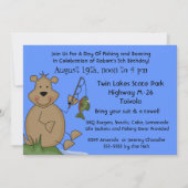 おさかな釣り カスタム誕生日招待状 招待状 (裏面)