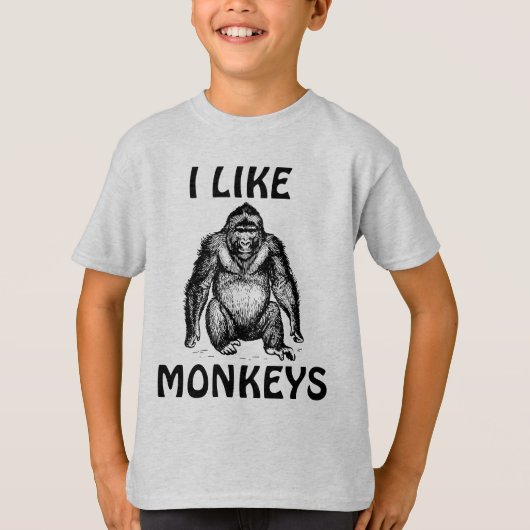 おさるさんが好きな子供用Tシャツ Tシャツ (正面)
