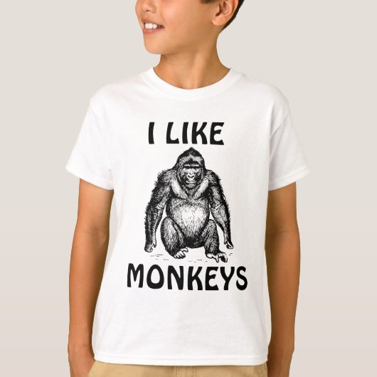 おさるさんが好きな子供用Tシャツ Tシャツ (正面)
