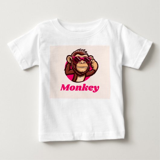 おさるさんクールベビーTシャツ ベビーTシャツ (正面)