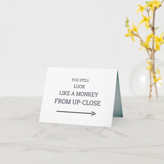 おさるのビジネススーツ 21歳の誕生日 面白い かわいい カード (黄色い花)