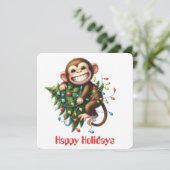 おさるのユーモアあふれるクリスマスカード シーズンカード (スタンド正面)