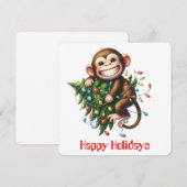 おさるのユーモアあふれるクリスマスカード シーズンカード (正面/裏面)