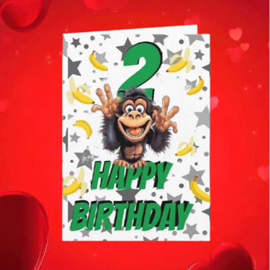  おさるの誕生日カード カード