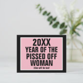 おしおれた女性の雪の結晶の年 ポストカード (スタンド正面)