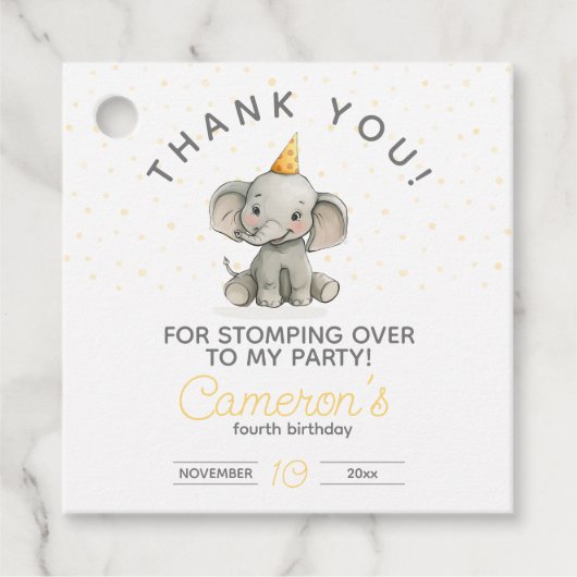 おしっこいゾウ子供の誕生日 フェイバータグ (正面)