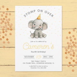 おしっこいゾウ子供の誕生日 招待状