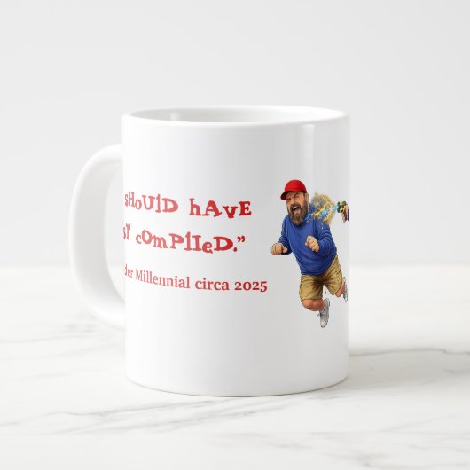 おしっこが止まらない! ジャンボコーヒーマグカップ (正面左)