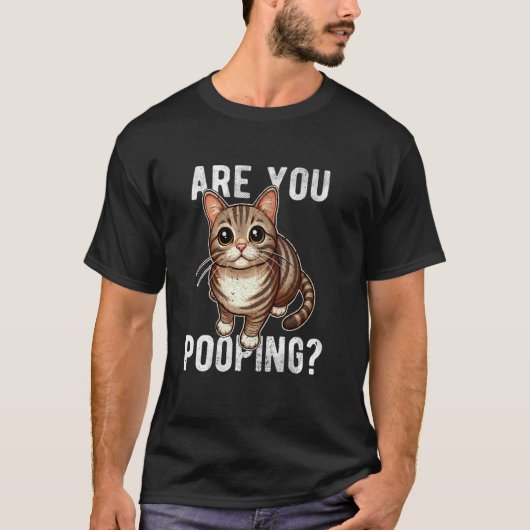おしっこしてる?トラ猫 ふざけたヴィンテージ Tシャツ (正面)