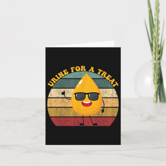 おしっこでトリートを 泌尿器科チーム 面白いハロウィン尿 カード (正面)