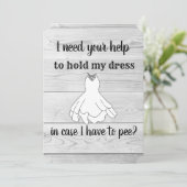 おしっこの手伝いが必要 - 結婚式の花嫁の友人への招待状 招待状 (スタンド正面)