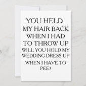 おしっこをしている間、ドレスを持ち上げる|ブライダルパーティ 招待状 (正面)